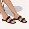 Flat leather sandals in black