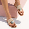 Flat leather sandals in sand