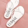 Flat leather sandals in white